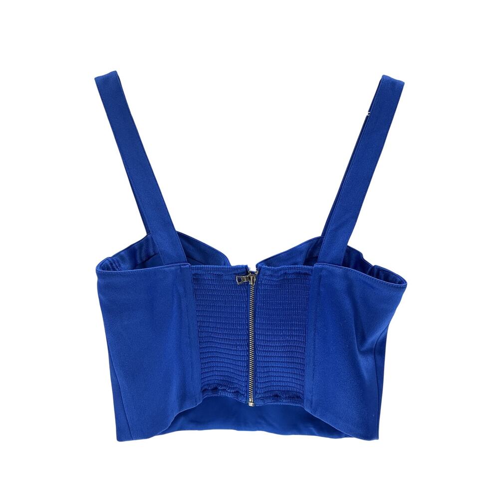 Olivia Structured Blue Jeanna Bustier Crop Size 2 Top - Picture 3 of 5